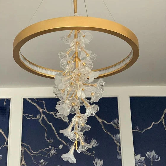 Modern Vertical Morning Glory Flower Chandelier for Lowceiling Millytree