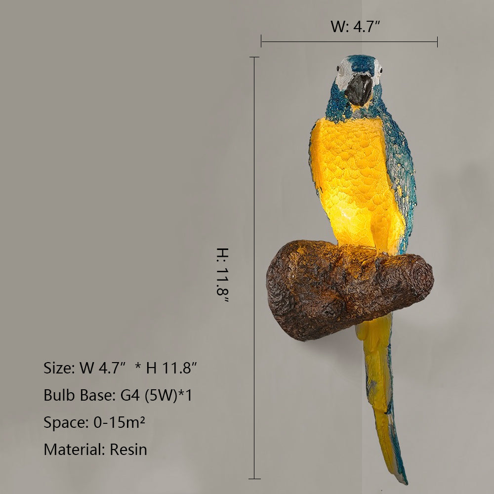 owl: w4.7"*h11.8"Amazing Creative Animal Shaped Resin Wall Lights for Bedroom/Children Room/Hallway