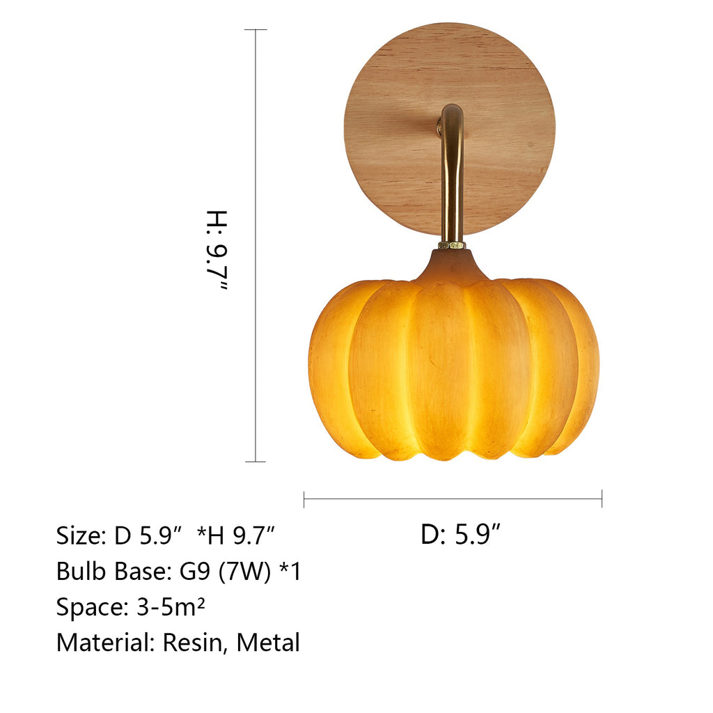 d 5.9"*h9.7"Adorable Little Pumpkin Wall Lights/Impressive Artistic Light for Study/Bedroom/Children Room/Hallway