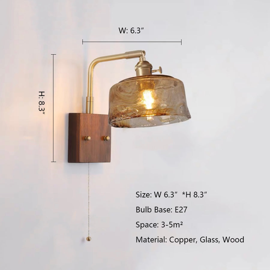 w6.3"*h8.3"American Industrial Copper Wall Light/Vintage Round/Square/UFO Shaped Wall Light for Bedroom/Living/Dinning Room