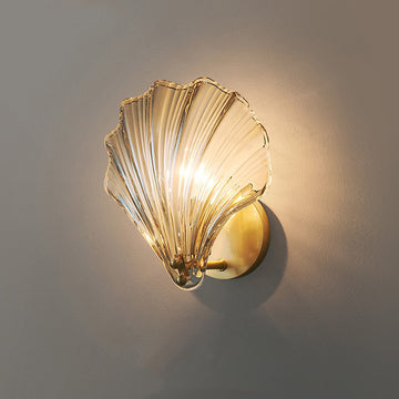 Aesthetic Baroque Seashell Shaped Glass Wall Light/Vintage Wall Light for Bedroom/Living Room/Hallway