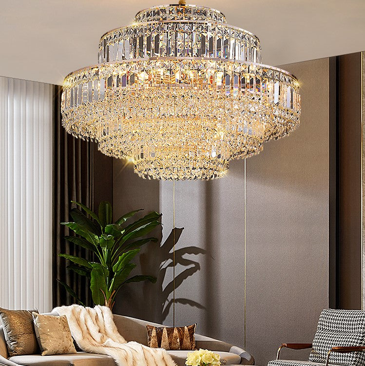 Oversized Multi-Tier Crystal Chandelier Suit for Living/ Dining Room/ Bedroom