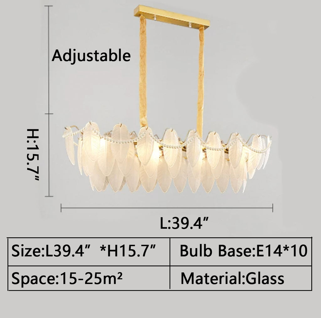 Oval: L39.4"*H15.7"  floral, reather, pendant, chandelier, dining table, kitchen island,  white