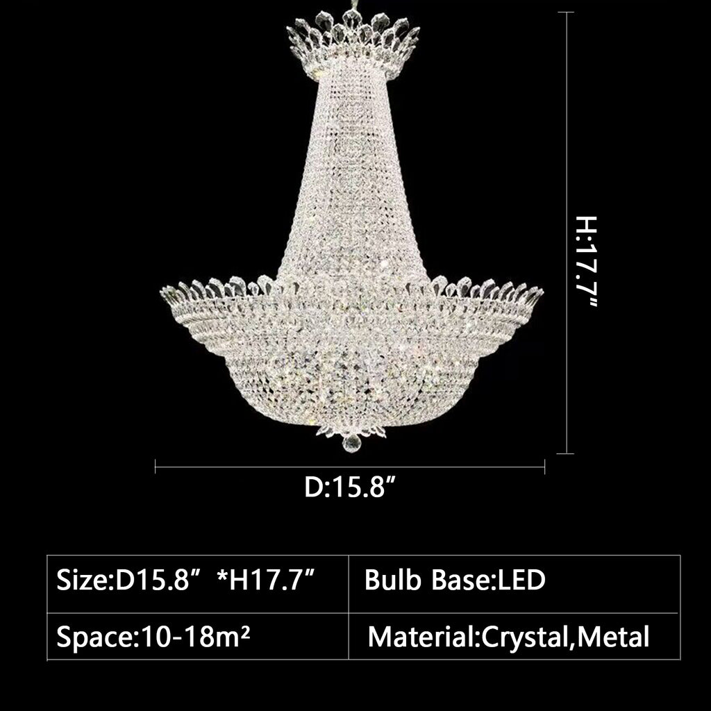 D 15.8"*H 17.7" large, camelot, crystal, crystal, pendant, branch, dining room, living room, light luxury