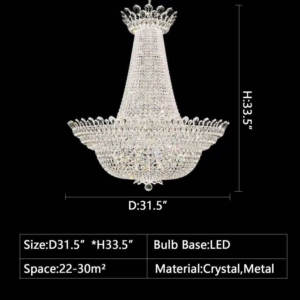 D31.5"*H 33.5" cone-shaped, inverted bell, empire, grand, traditional