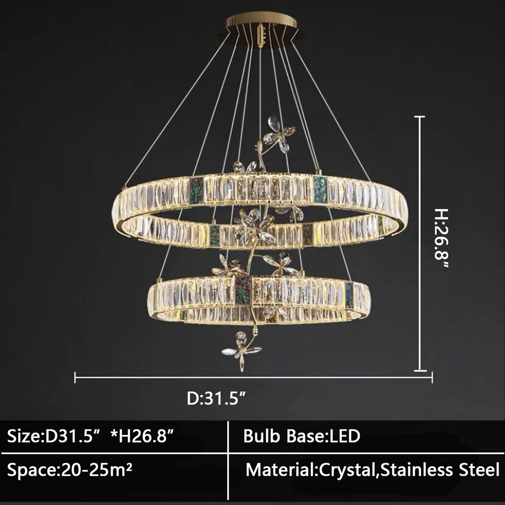 2Layer: D31.5"  ring, orbit, post-modern, crystal, light luxury, living room, petal, bedroom, dining table