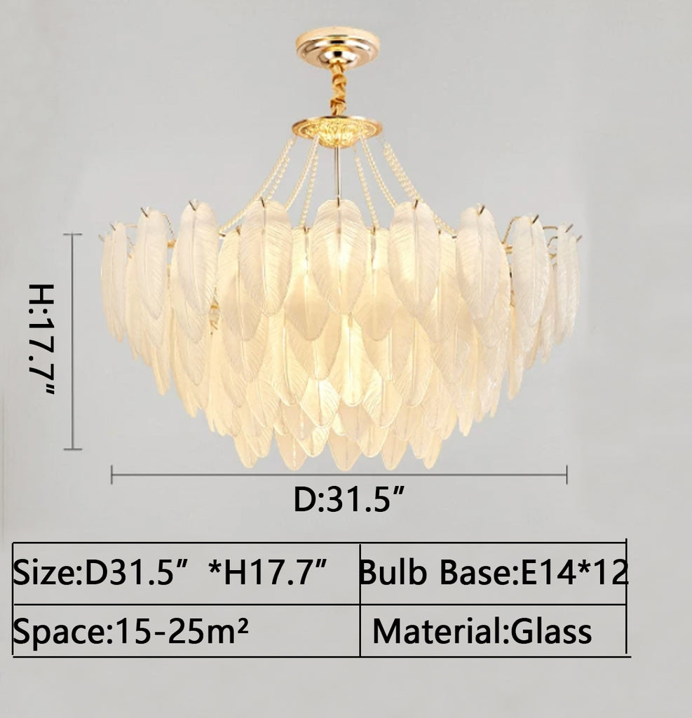 Round: D31.5"*H17.7"  floral, reather, pendant, chandelier, bedroom,  living room