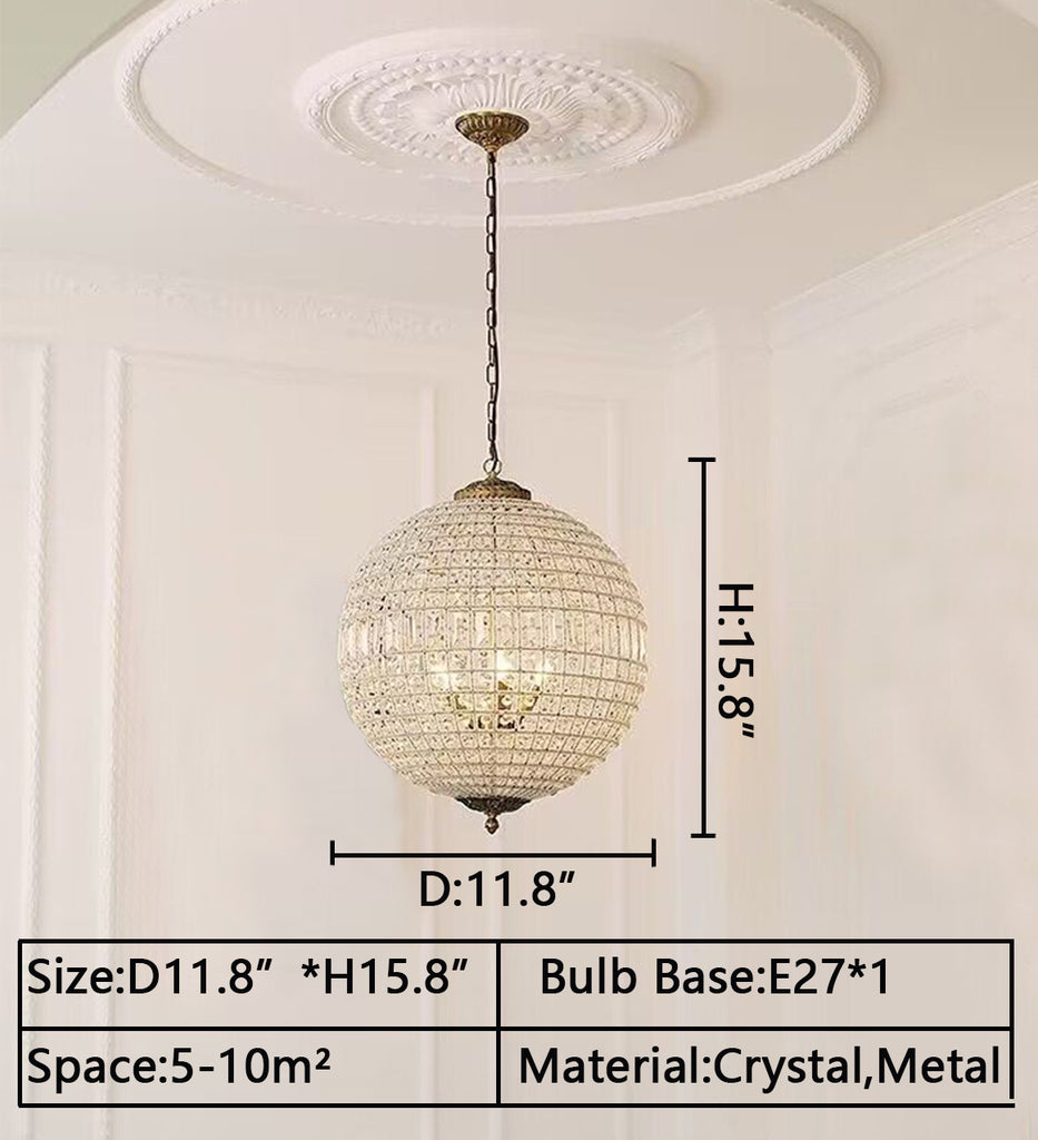 D11.8"*H15.8" American sphere/globe/ovilia crystal chandelier elegant lighting for living room/dining room/hallway/foyer light fixture Visual Comfort Aerin Renwick 4 - Light Small Chandelier