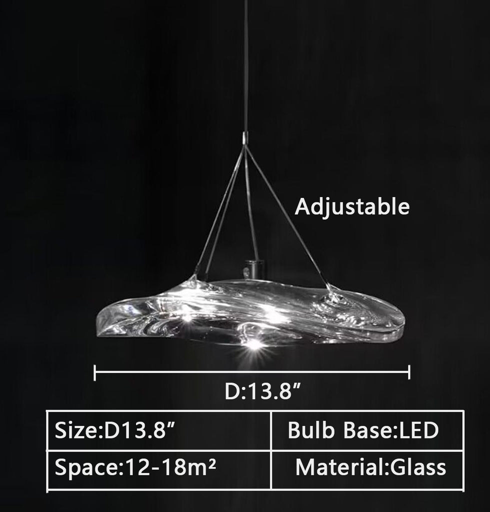 d13.8" MGJX Italian Glass Crystal Pendant chandelier suspensions design manta Glass LED Pendant Light indoor decorative terzain light FOR entryway/front door/garden/study/bedside/coffee table/bar 