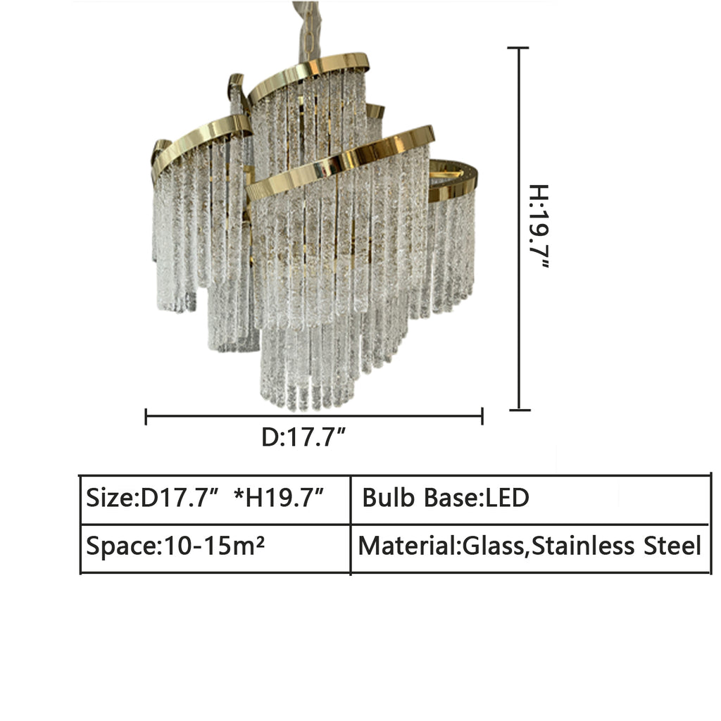 D17.7"*H19.7"  light luxury, post-modern, tiered, Fibonacci spiral,  chandelier, hallway, bedroom