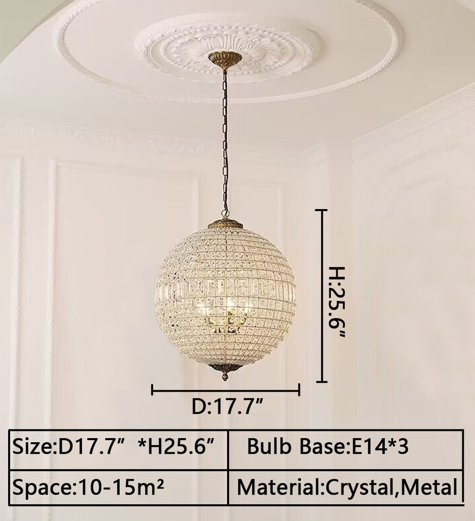 D17.7"*H25.6" Elegant Lighting Olivia French Gold Pendant   American sphere/globe/ovilia crystal chandelier elegant lighting for living room/dining room/hallway/foyer light fixture Visual Comfort Aerin Renwick 4 - Light Small Chandelier 