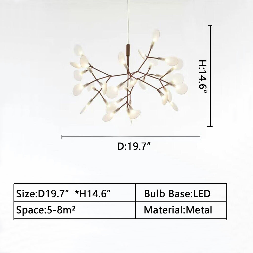 D19.7" pENDANT LIGHTS Scandinavian post-modern firefly ring crystal chandelier leaf acrylic round chandelier ins super hot full copper living room, dining room, bedroom lights   KITCHEN ISLAND COFFEE TABLE/BAR