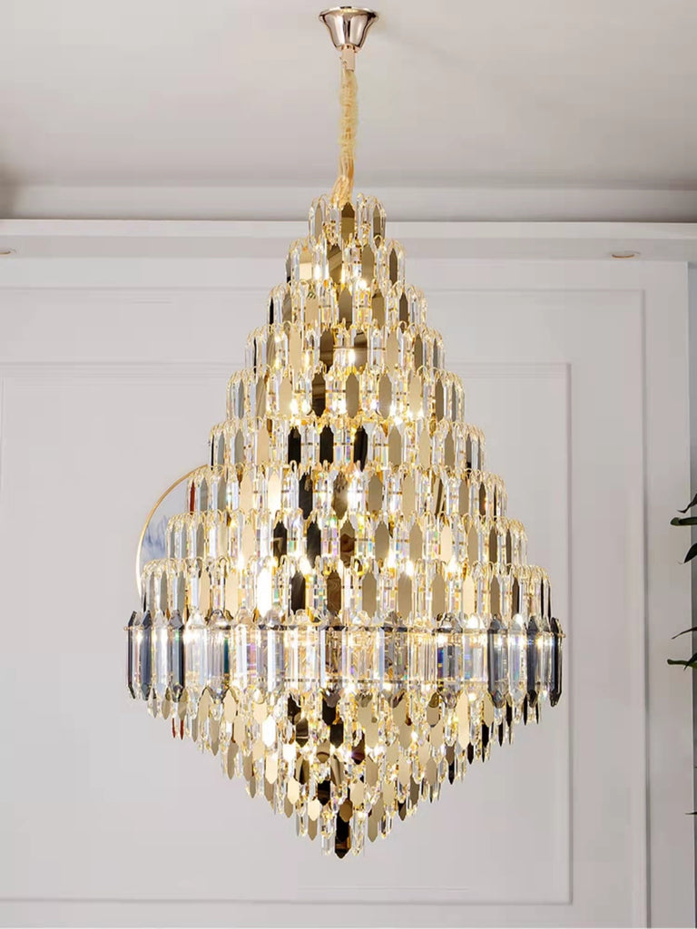 modern extra large affordable golden luxury gorgeous stunning engaging applicable proper fitting good enough requisite enthralling interesting bling bling a real head turner user friendly crystal chandelier for foyer/big hallway/high ceiling living room/duplex/villa