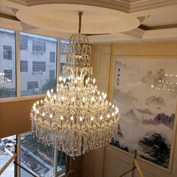 extra large /oversized MAJESTIC MARIA THERESA 2-STORY CRYSTAL CHANDELIER candle branch foyer/hallway/entryway/hotel lobby/restaurant