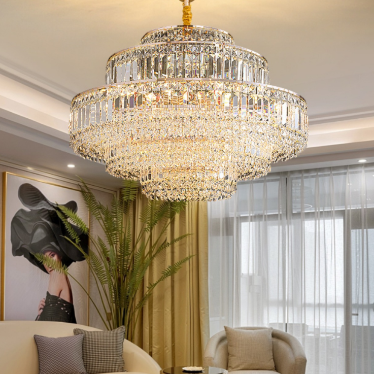 crystal, round, tiered, oval, facet, diamond, pendant, chandelier, living room, dining room, bedroom, 