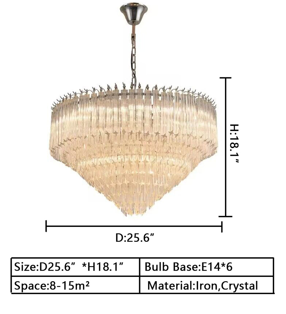 D25.6"*H18.1" 2023 New Modern Light Luxury Gold/Chrome Crystal Chandelier Art Creative Multi-tiered Crystal Light For Living Room/Bedroom/Dining Room 