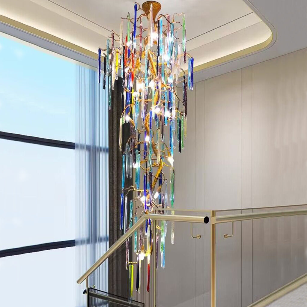 brass long ceiling foyer crystal chandelier modern fashion color light lamps,for hallyway.hotel lobby/duplex building stairwell
