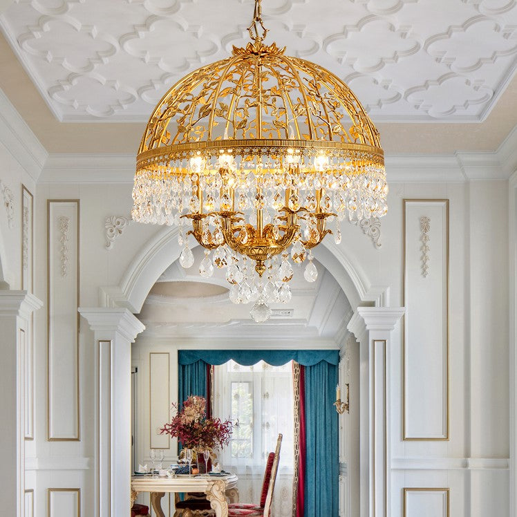 Baroque Art Crystal Pendent Candle Chandelier for Foyer/Bedoom/Bathroom  Walk-in closet, gold, luxury,