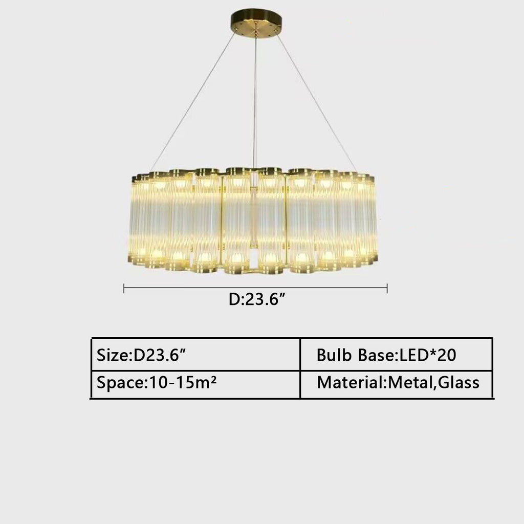 D23.6inches Luxury Stretched chandeliers for Home long S-shape Hanglamp Kitchen Living Room Villa round bedroom Suspension Luminaire Design linear wave style gold glass round chandelier