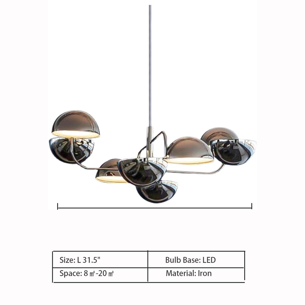 L 31.5"  Post-modern Iron Bransh Half-sphere Collection Chandelier for Living/Dining Room/Bedroom 