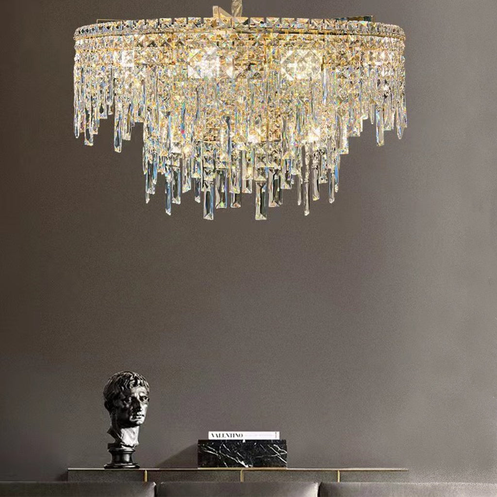 light luxury, irregular, crystal, pendant, suit, living room, dining table, bedroom