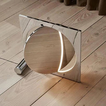 square, art, nordic, scandinavian, stainless steel, floor lamp, moon, living room, bedroom, unique