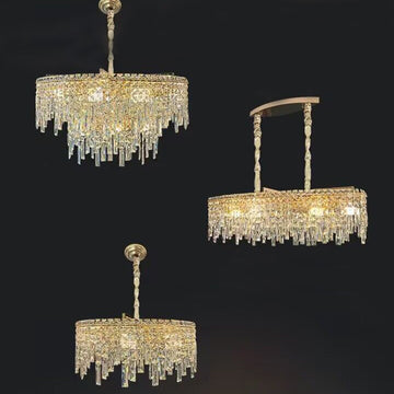 suit, light luxury, irregular, crystal, pendant, chandelier, living room,  ding room, bedroom