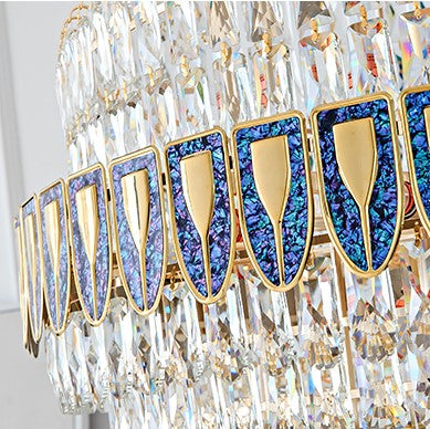 Extra Large Modern Honeycomb-shaped Crystal Chandelier Luxury Light Fixtures for Foyer Staircase/ High Ceiling Room/ Big Hallway/ Hotel Lobby/ Entryway/ Sample Show Room/ Sales Center  D 31.5'' * H 55.1'' D 39.4'' * H 70.9'' D 47.2'' * H 78.7'' D 59.1'' * H 102.4''
