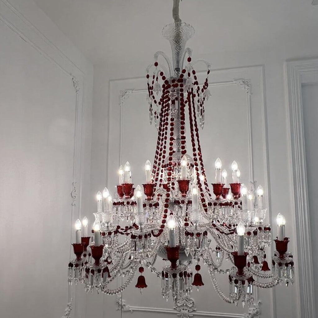 European-style Luxury Candle Crystal Oversized Chandelier   Baccarat crystal chandelier for 2-story/duplex buildings/coffee table/coffee shop /bar/restaurant