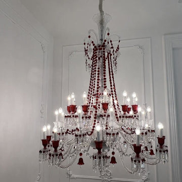 European-style Luxury Candle Crystal Oversized Chandelier   Baccarat crystal chandelier for 2-story/duplex buildings/coffee table/coffee shop /bar/restaurant