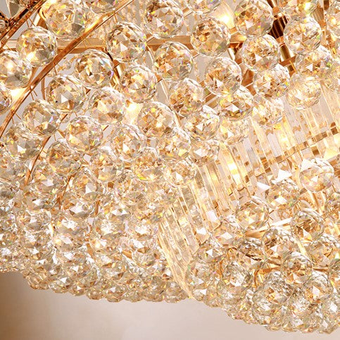 Oversized Empire Gold Crystal Chandelier Luxury Light Fixture for Foryer Staircase/ High Ceiling Living room / Hallway/ Entryway