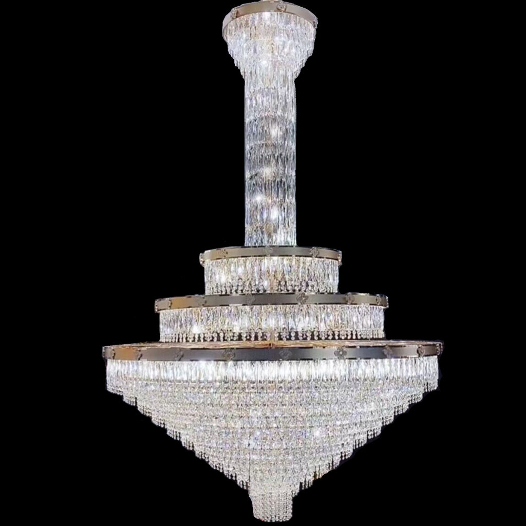 extra large multi-layers honeycomb crystal chandelier modern luxury foyer/staircase/dining room/living room/entryway/hallyway/dining room/study room...villas/duplex buildings/lofts/high-floors, restaurant,hotel lobby/shopping mall center/coffee shop/cafe/bar oversized italian light fixture