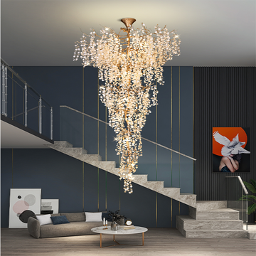 extra large branch crystal chandelier copper money modern ceiling light fixture