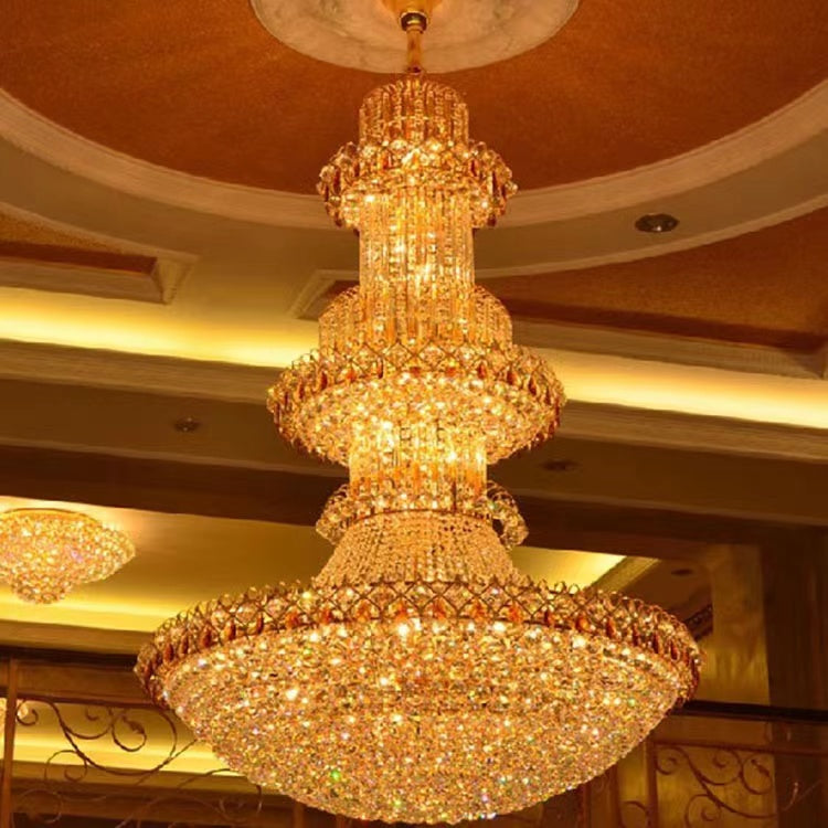 luxury, emoire, pendant,  gold, crystal, layers, luxurious, staircase, hallway, entryway, foyer, living room, duplex,hotel lobby
