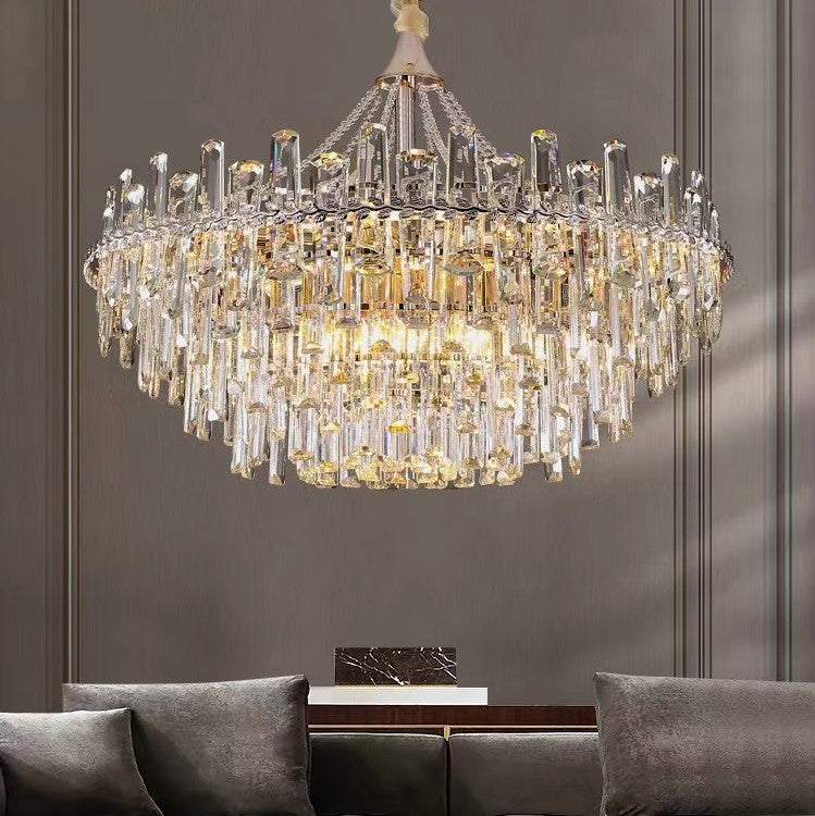light luxury, post-modern, crystal, pendant, suit, chandelier, living room, dining table, bedroom