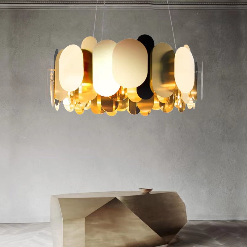 gold, round, minimalism, nordic, scandinavian, pendant, living room, bedroom