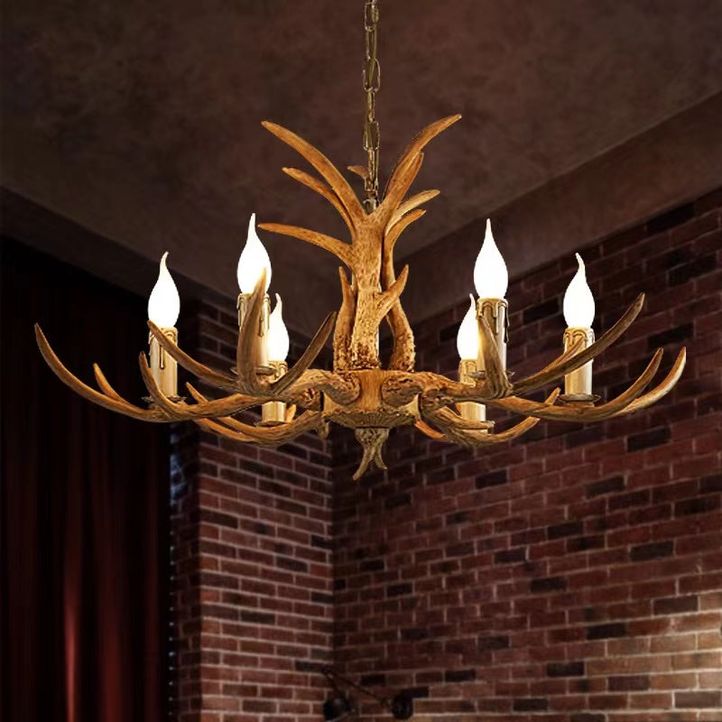 antler, retro, antique, vintage, rustic, resin, pendant, chandelier, living room, dining room, cafe, bar, restaurant