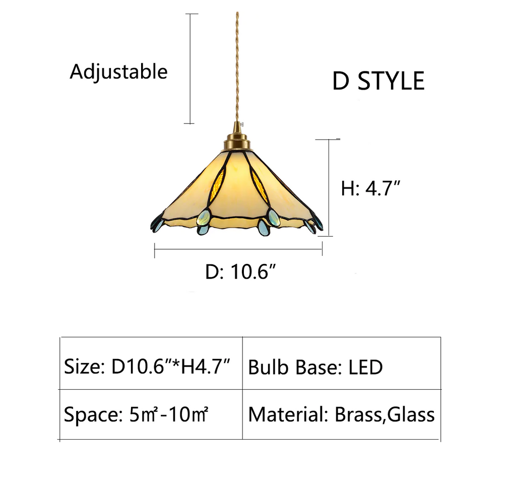 D: D10.6"*H4.7"  wine red, bright green, jade white, tiffany lamp shade, colorful, upside down umbrella, glass, pendant, entryway, foyer, bar, kitchen island 
