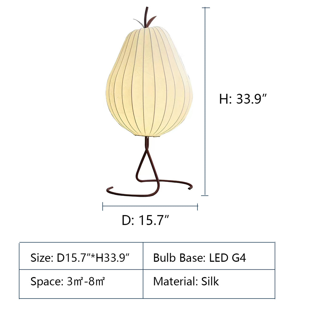 D15.7"*H33.9"  pear like, trendy, silk, sydney, art, floor lamp, bedroom, living room,