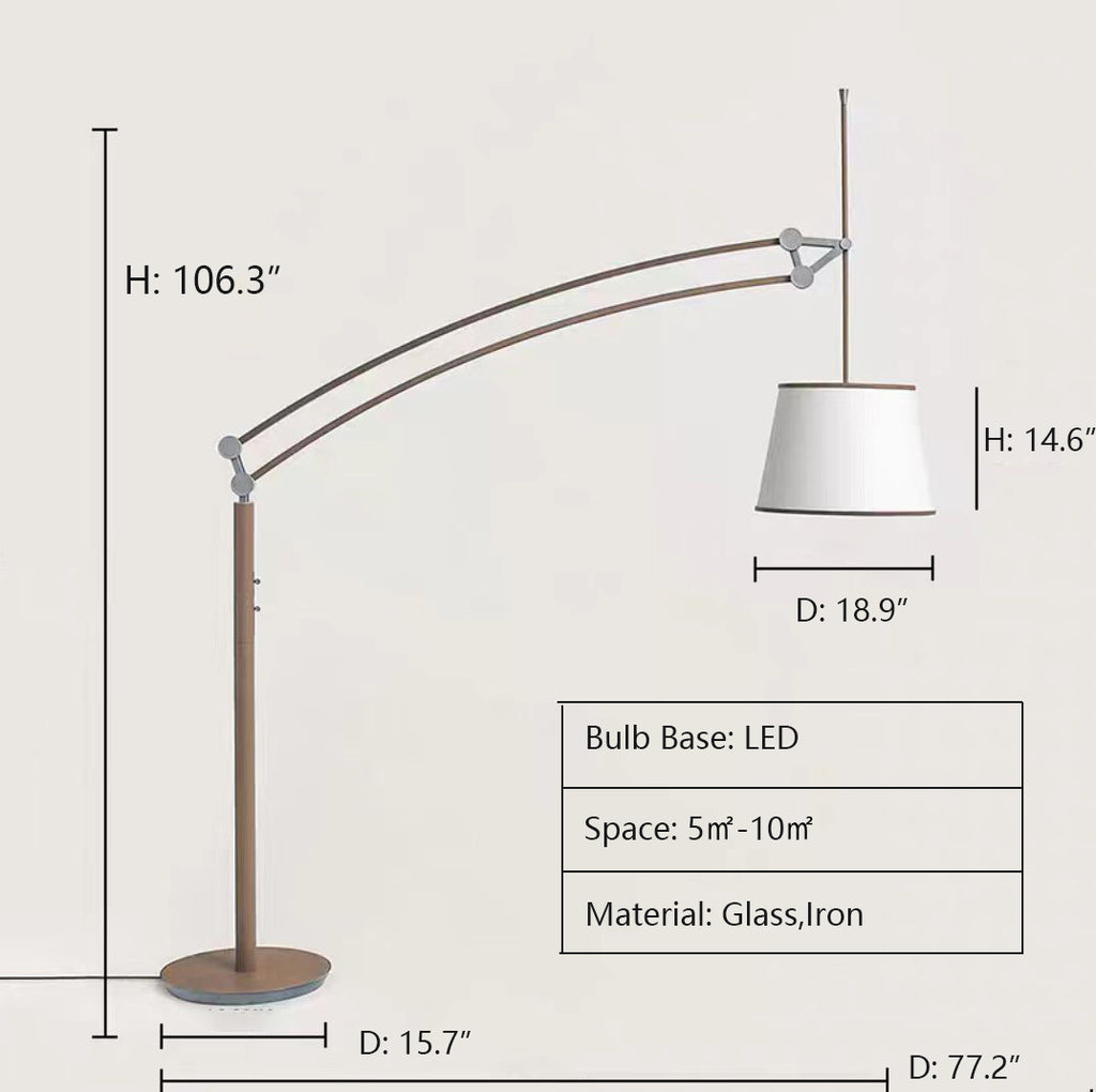 D77.2"*H106.3"  nordic, scandinavian, minimalist, floor lamp, glass, adjustable, vertical, bedroom, living room