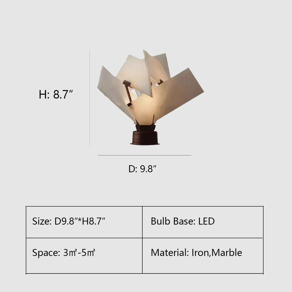 Table Lamp: D9.8"*H8.7"  Post-Modern Art Marble Table Lamp/Floor Lamp for Study/Bedroom/Living Room