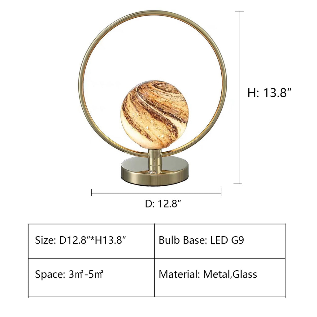 D12.8"*H13.8"  Romantic Planet Night light Decorative Table Lamp for Bedside Table/Bar/Study  Saturn, Mercury, Earth