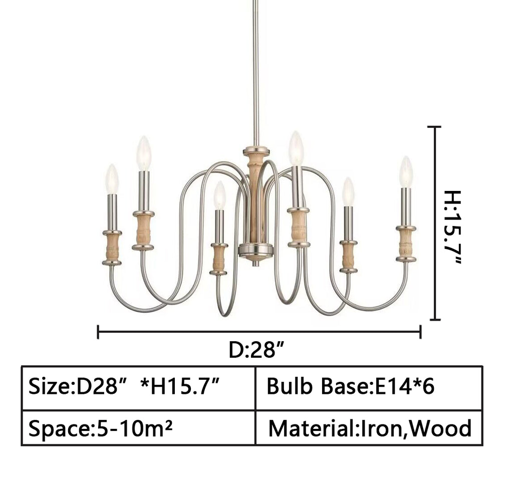 D28" Karthe 2-Tier Chandelier by Kichler ,American Rustic Candle Branch Retro Chandelier For Living Room/Dining Room/Bedroom