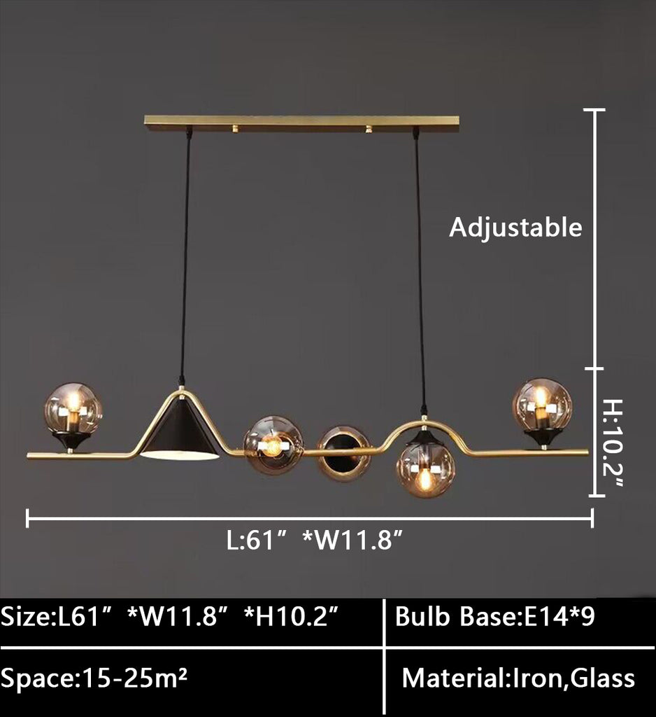 l47.2" Scandinavian 2023 New Personalized Creative Magic Bean Bubble Dining Table Chandelier Bar Kitchen Island Long Pendant Light EXTRA LONG LINEAR for long table