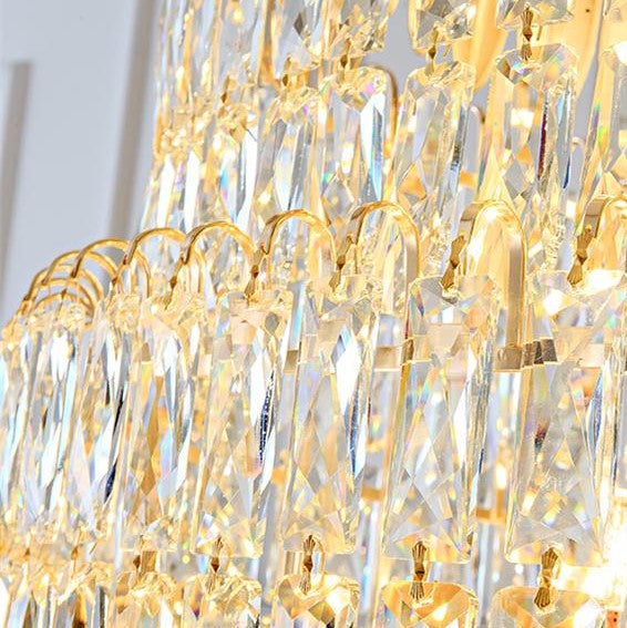 Extra Large Modern Honeycomb-shaped Crystal Chandelier Luxury Light Fixtures for Foyer Staircase/ High Ceiling Room/ Big Hallway/ Hotel Lobby/ Entryway/ Sample Show Room/ Sales Center  D 31.5'' * H 55.1'' D 39.4'' * H 70.9'' D 47.2'' * H 78.7'' D 59.1'' * H 102.4''