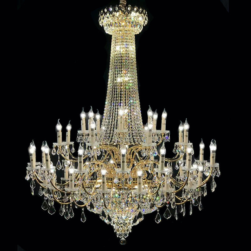 extra large candle branch crystal chandelier,multi-layers ,for villa'living room/entryway/hallway.staircase/