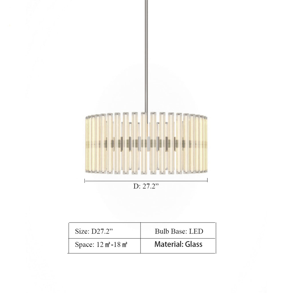 D27.2"  round, modern, nordic, scandinavian, minimalist, glass, rod, pendant, chandelier, living room, hallway, foyer, home office, 