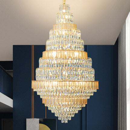 Extra Large Modern Honeycomb-shaped Crystal Chandelier Luxury Light Fixtures for Foyer Staircase/ High Ceiling Room/ Big Hallway/ Hotel Lobby/ Entryway/ Sample Show Room/ Sales Center  D 31.5'' * H 55.1'' D 39.4'' * H 70.9'' D 47.2'' * H 78.7'' D 59.1'' * H 102.4''