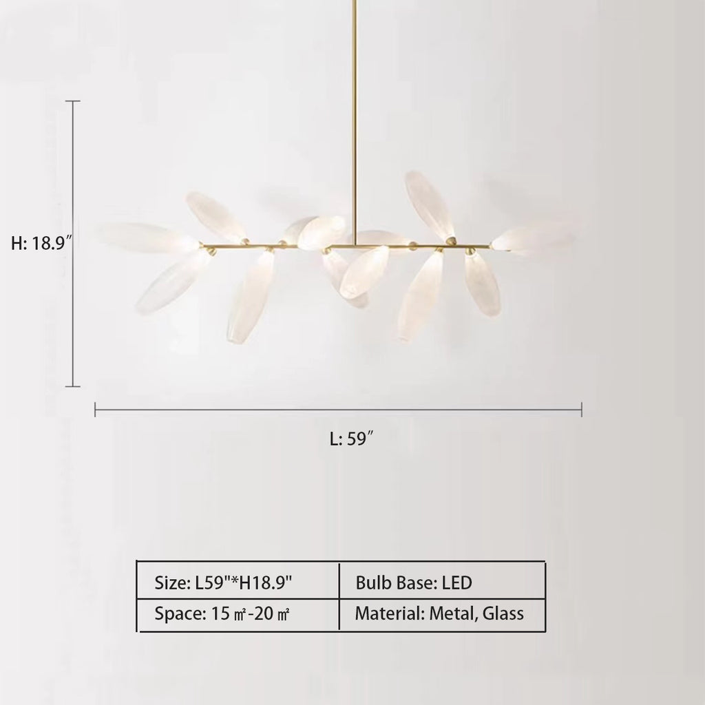 L59"*H18.9"  Extra Large Scandinavian Minimalist Floral Glass Pendant Chandelier for Dining Area   Gem Suspension Light Giopato and Coombes , 2019