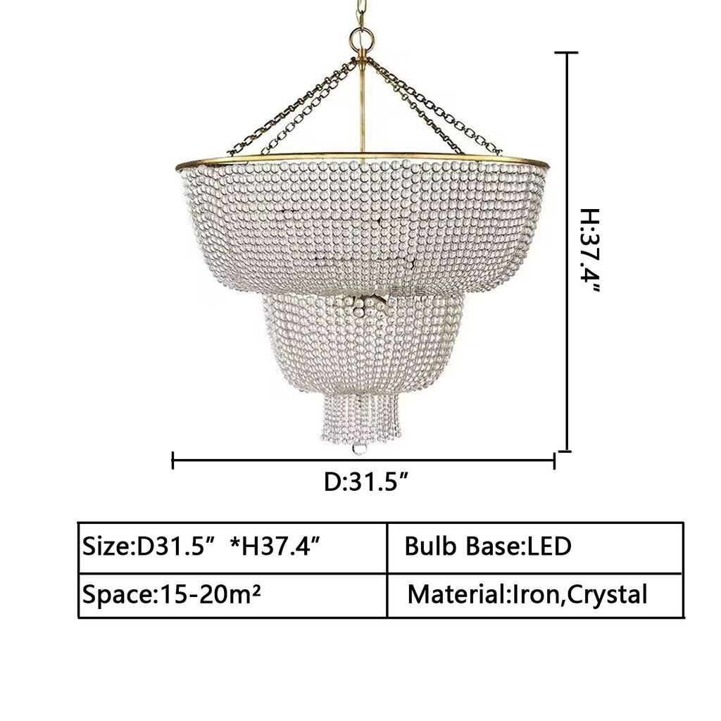 D31.5"Jacqueline Chandelier by Visual Comfort at Lumens.com, Jacqueline Chandelier - The Montauk Lighting Co.  Visual Comfort AERIN Jacqueline Collection